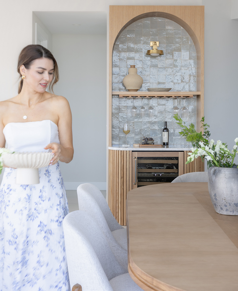 Interior designer managing a luxury condominium project in St. Petersburg, Florida, highlighting the behind-the-scenes coordination of a full-service interior design project.